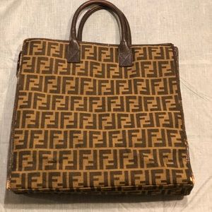 Vintage Fendi Zucca canvas tote/large purse